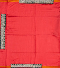 Bottle Green Woven Blended  Silk Saree With Ikat Motifs & Hand Embroidered Selvage-EN1703