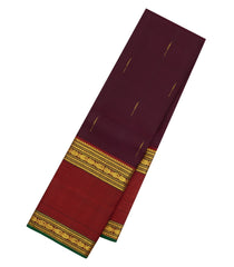 Maroon Handloom Kanchipuram Silk Saree With Buttas & Zari Border-KA15865