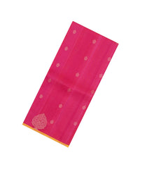 Hot Pink Handloom Soft Tussar Silk Saree With Floral Buttas-TU3754