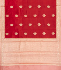 Red Woven Banarasi Poona Silk Saree With Zari Buttas & Contrast Border-BP1027
