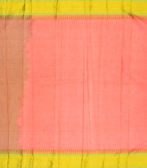 Orange Woven Chirala Cotton Saree With Zari Buttas & Contrast Temple Border-CR1291