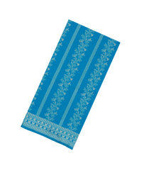 Sky Blue Woven Synthetic Dupion Saree With Floral Vine Motifs-BL5019