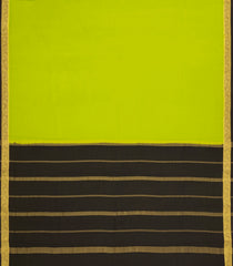 Neon Green Woven Mysore Silk Saree With Contrast Zari Border-MS3328