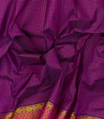 Purple Handloom Kanchipuram Silk Saree With Payadi Border-KA14691