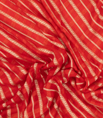 Red Woven Blended Georgette Saree With Diagonal Floral Motifs-EN1902