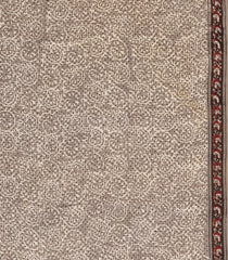 Brown Printed Modal Silk Saree With Floral Motifs-PS0723