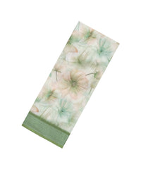Light Green Printed Synthetic Linen Saree With Floral Motifs-SY0208