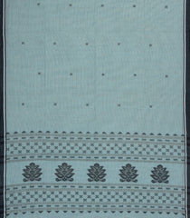 Light Blue Handloom Bengal Cotton Saree With Floral Motifs-BG1632