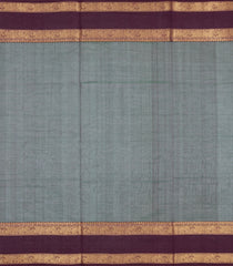 Bottle Green Handloom Silk Cotton Saree With Zari Buttas-SC4829