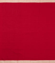 Red Handloom Bengal Cotton Saree With Contrast Border-BG1678