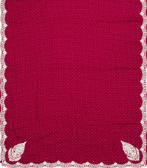 Crimson Woven Pure Crepe Saree With Hand Embroidered Selvage-EN1794