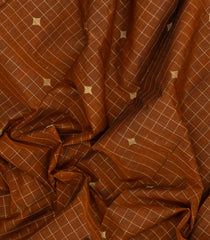 Oil Mustard Handloom Kanchi Cotton Saree With Zari Checks-KC1842