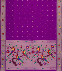 Purple Woven Art Dupion Saree With Buttas & Paithani Pallu-BL5065