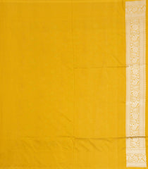 Mustard Handloom Banarasi Silk Saree With Meena Floral Motifs-BE1766