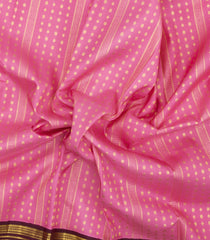 BubbleGum Pink Handloom Korvai Silk Pavadai & Maroon Blouse-PM2083