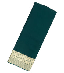 Teal Woven Mysore Silk Saree With Zari Border-MS3059