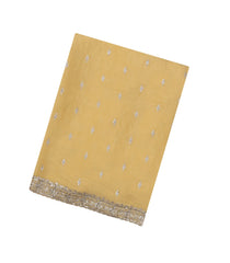 Yellow Woven Synthetic Blended Saree With Embroidered Motifs-EN2013