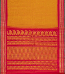 Mango Yellow Handloom Gadwal Silk Cotton Saree With Buttas-GA0339