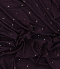 Dark Burgundy Handloom Bengal Cotton Saree With Floral Buttas-BG1586