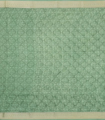 Green Printed Chanderi Cotton Saree With Floral Motifs-CC1441