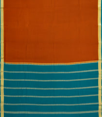Rust Woven Mysore Silk Saree With Contrast Border-MS3719