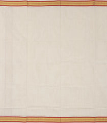 Off White Handloom Kerala Cotton Saree With Red Border-KEC1052