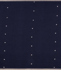 Midnight Blue Handloom Bengal Cotton Saree With Coin Buttas-BG1765