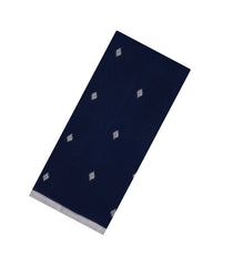 Midnight Blue Handloom Bengal Cotton Saree With Buttas-BG1956