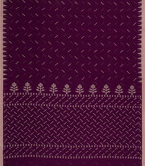 Burgundy Handloom Bengal Cotton Saree With Chevron Buttas-BG1581
