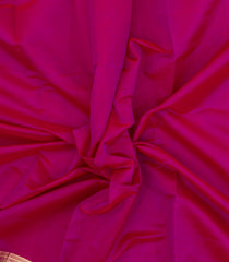 Hot Pink Handloom Silk Cotton Saree With Zari Border-SC4552