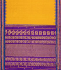Yellow Handloom Gadwal SICO Saree With Cotton Body & Silk Border-GA0294