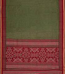 Green Printed Blended Cotton Saree With Zari Border-BL5671