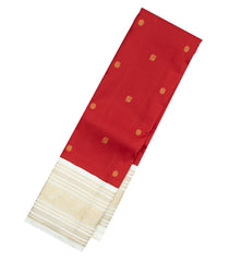 Crimson Handloom Korvai Kanchipuram Silk Saree With Annam Buttas-KA12957