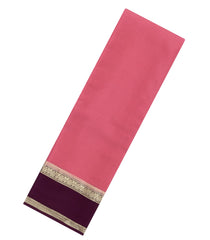 Peach Woven Mysore Silk Saree With Contrast Border-MS3680