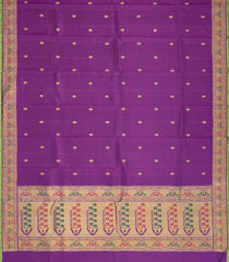 Purple Handloom Kanchipuram Silk Saree With Buttas & Meena Border-KA13022