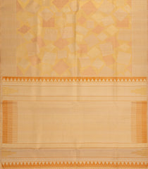 Orange Handloom Tissue Kanchipuram Silk Saree With Square Motifs-KA14047
