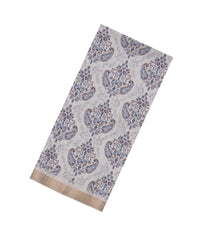 Off White Printed Synthetic Kotha Silk Saree With Zari Border-SY0036