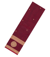 Maroon Handloom Kanchi Cotton Saree With Zari Buttas-KC1858