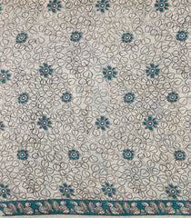 Cream Printed Kalamkari Cotton Saree-KAL1261