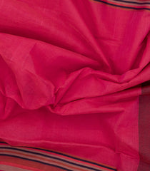 Pink Handwoven Bengal Cotton Saree With Stripes Border-BG1499