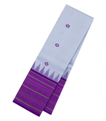 Grey Handloom Korvai Kanchipuram Silk Saree With Contrast Silk Border-KA15167