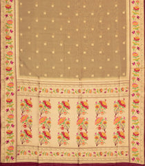Maroon Woven Dupion Silk Saree With Buttas & Meena Borders-DS0588