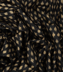 Black Tussar Silk Saree Is Printed With Floral Motifs