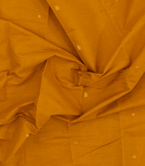 Mustard Handloom Kanchi Cotton Saree With Coin Buttas-KC1836