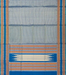 Grey Handloom Silk Cotton Saree With Checks-SC3327