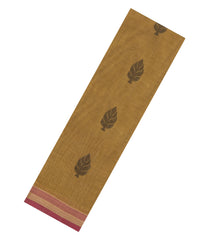 Dark Beige Handloom Rasipuram Cotton Saree With Contrast Border-RA2584