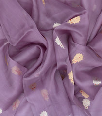 Lavender Handloom Banarasi Organza Silk Saree With Floral Buttas-BE1711