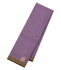 Lilac Kanchipuram Silk Saree With Buttas & Contrast Border-KA14955
