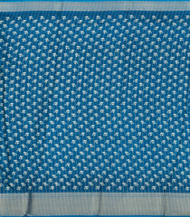 Blue Printed Synthetic Dola Silk Saree With Motifs & Zari Stripes-SY0428