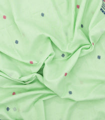 Mint Green Handloom Bengal Cotton Saree With Diamond Buttas-BG1791